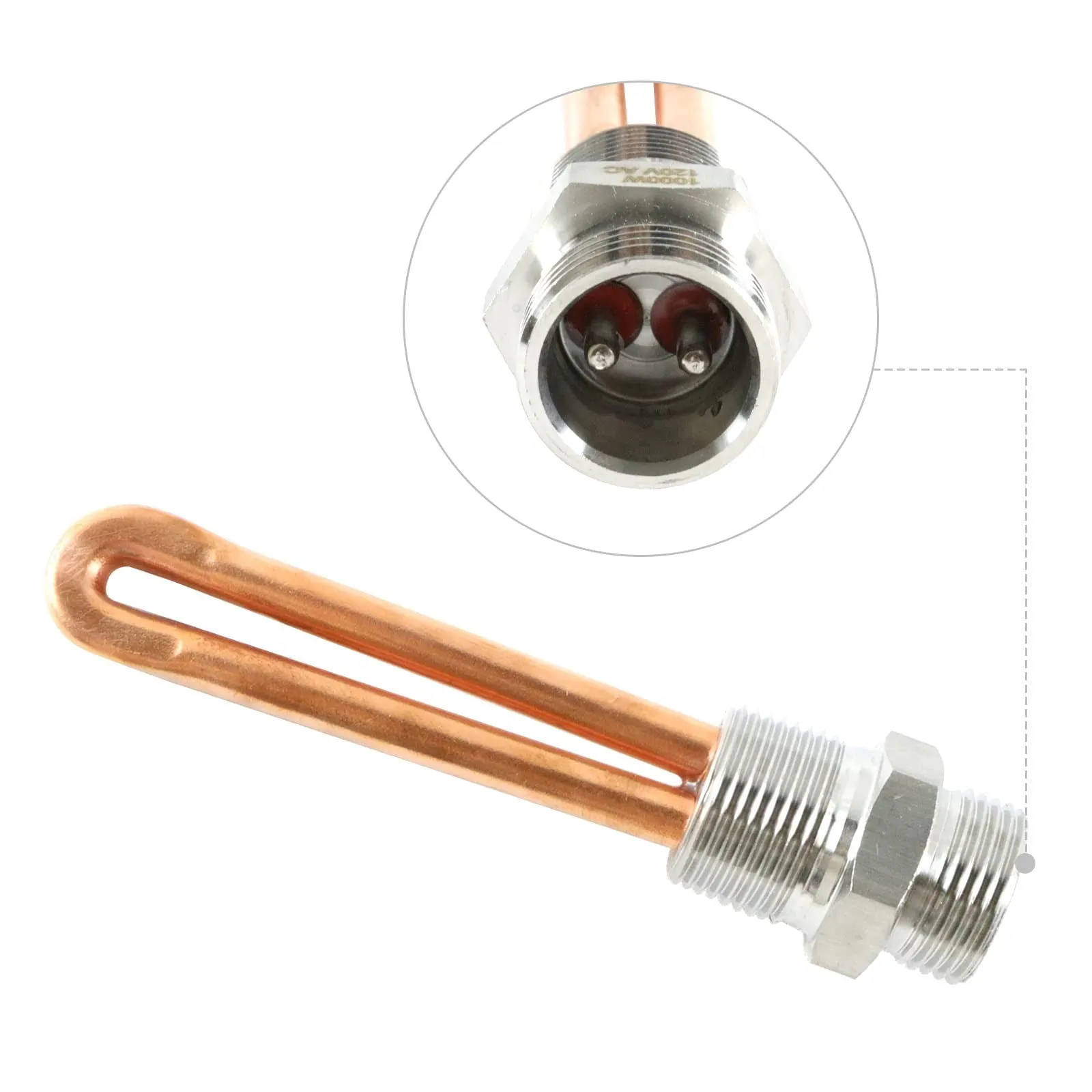 120V 1000W 3/4"NPT Engine Block Heater Assembly 1214R 30307 LR93521 3500043 for Ford Caterpillar Hino Mack Mercury Nissan Lincoln International Detroit