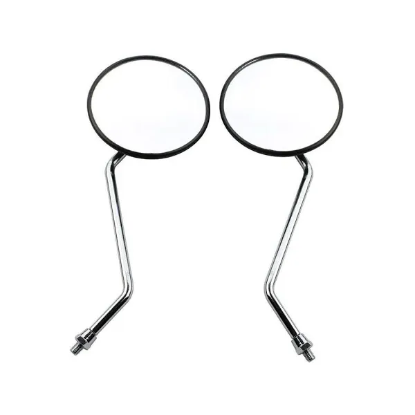 2 Pcs 8mm Adjustable Universal Antenna Style Retro Vintage Round Rearview Mirror for ATV Motorcycle Go-Kart Scooter Dirt-bike Mini-Bike