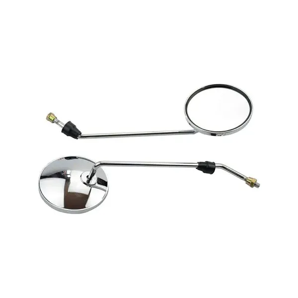 2 Pcs 8mm Thread Round Silver Plating Rearview Mirror for 50cc 70cc 90cc 110cc 125cc 150cc 200cc 250cc ATV Motorcycle Scooter