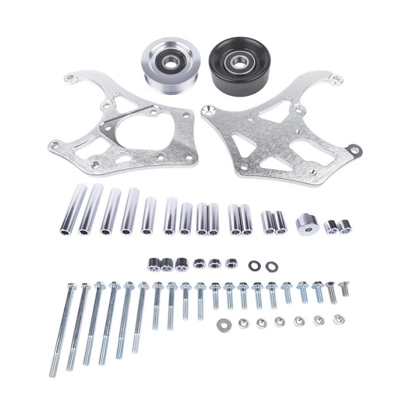 A/C Compressor Bracket TD944-Silver-T for GM Engine LSX LS1 LS2 LS3 LS6 L76 Sanden 508 709