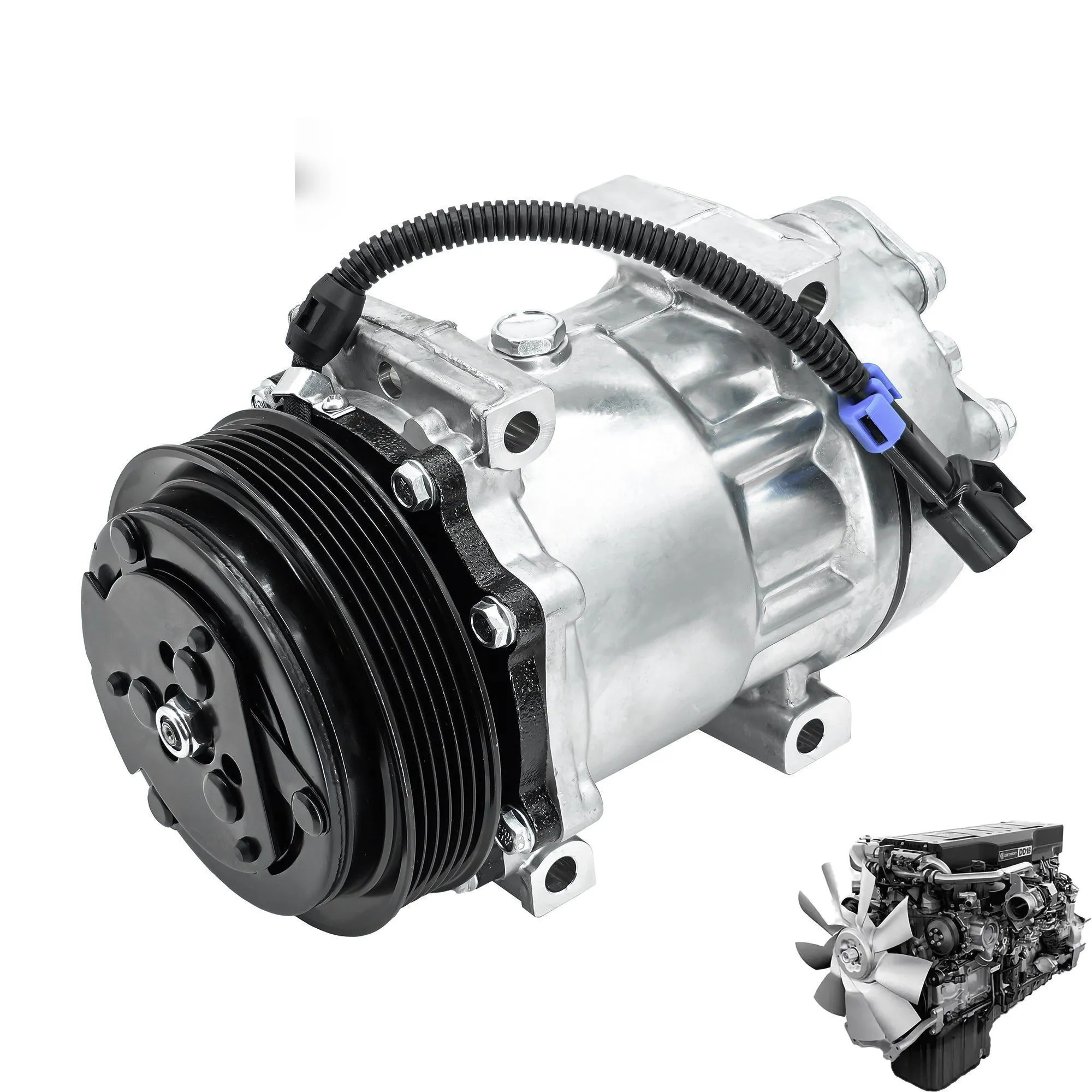 A/C Compressor ABP-N83-304543 for Freightliner Columbia Truck w/ Mercedes Benz OM460LA Engine 2006