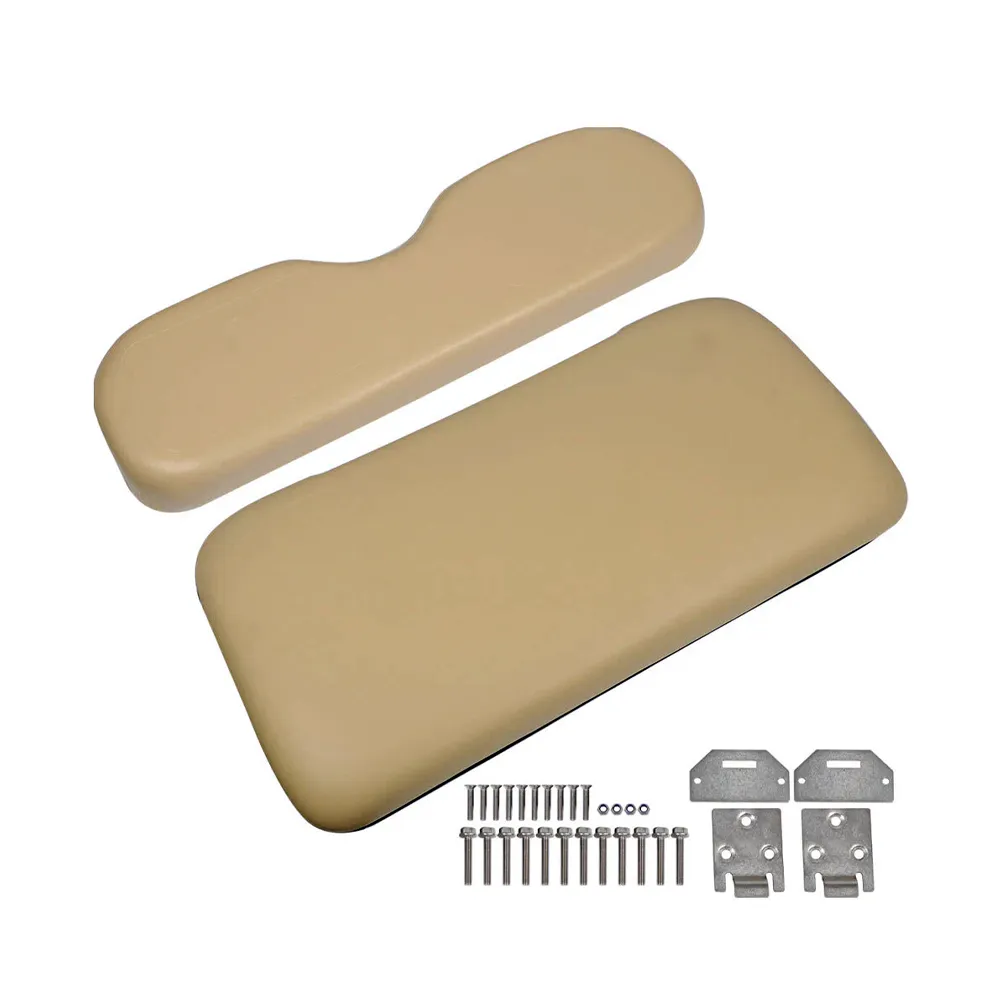 Golf Cart Seat Cushion Set for Front Seat Lean Back & Bottom with Mounting Hardware & Hinge for E-Z-GO Medalist TXT 1994-2013