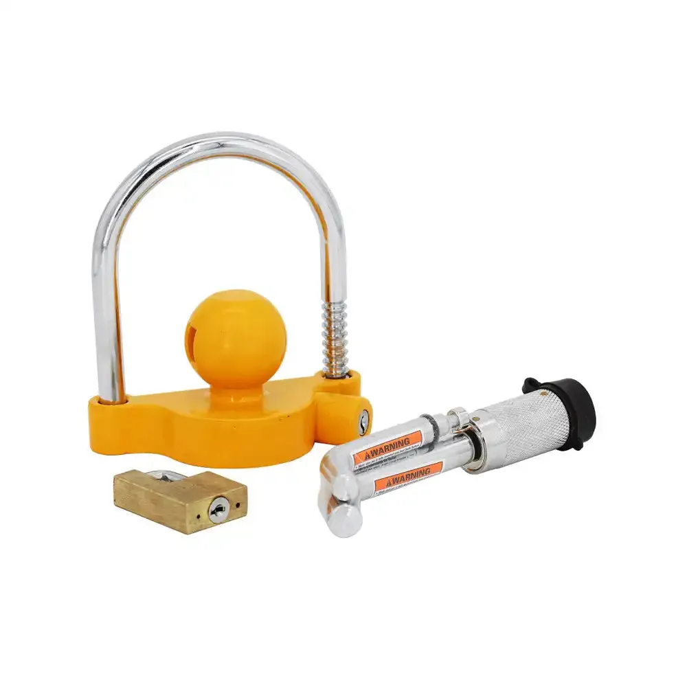 Towing Anti-Theft Lock Kit 7014700 for Universal Coupler Lock Double Pin Bent Lock Coupling Lock Brass