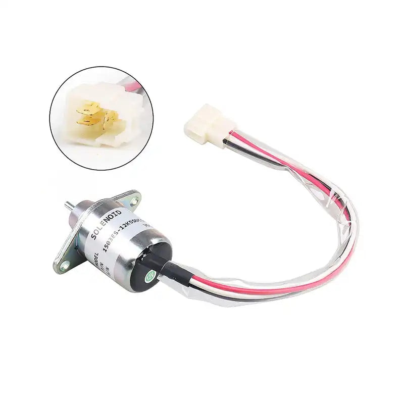 12V Stop Solenoid M807176 for Yanmar Engine 2V78C John Deere Tractor 355D GX355 Front Mower F735