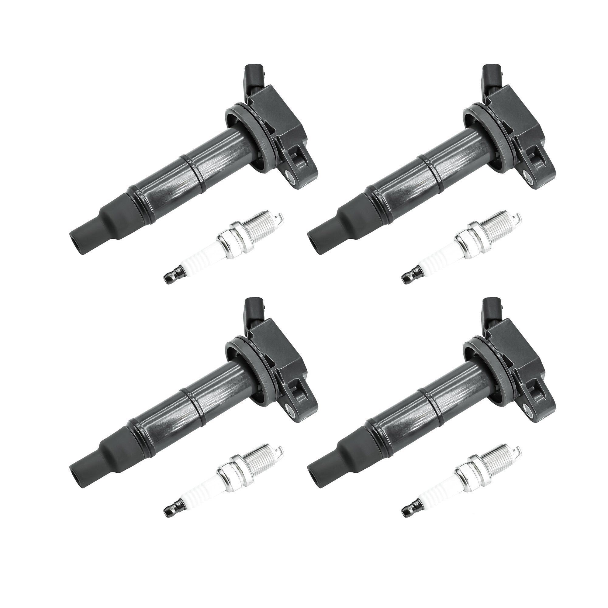 4PCS Ignition Coil Packs UF333 & 4PCS Double Iridium Spark Plug 7092 Compatible with Lexus 2010–2012 Sedan HS250h with Engine L4 2.4L