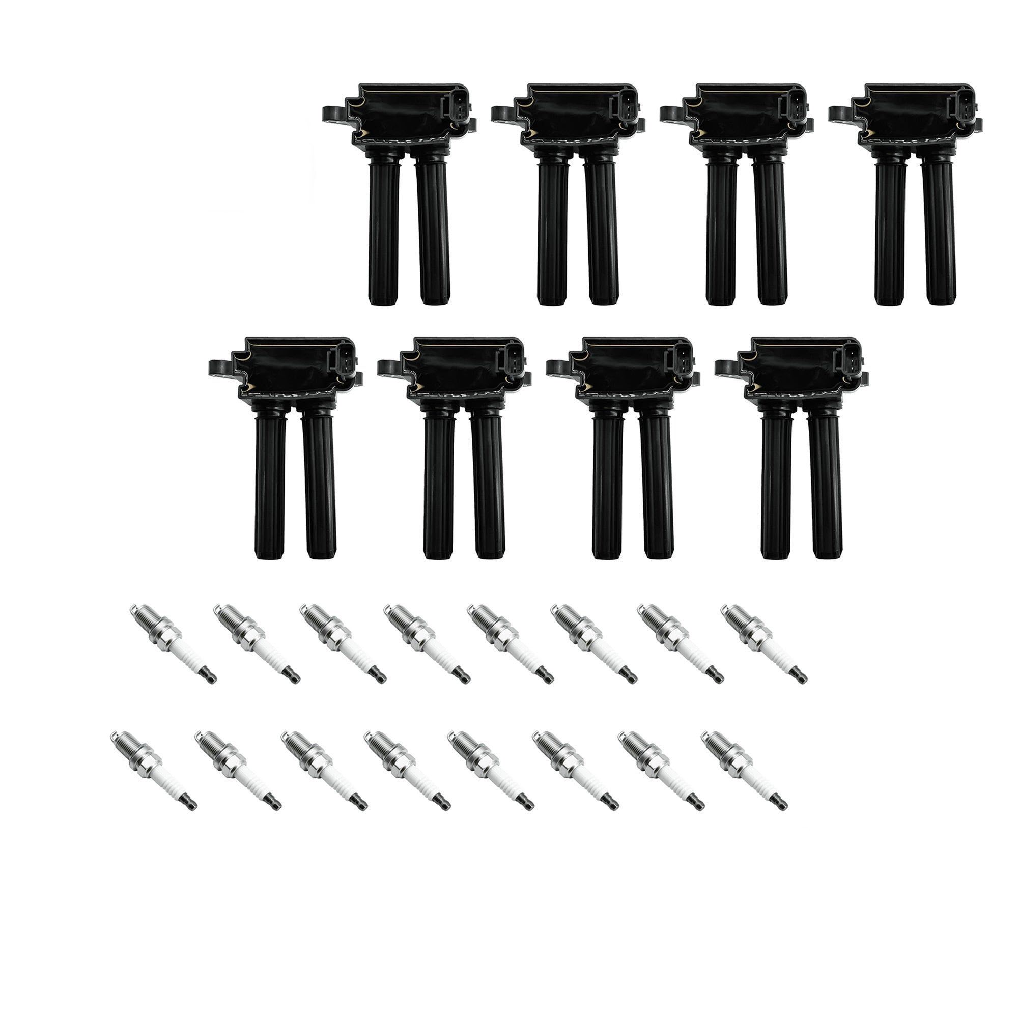 8PCS UF504 Ignition Coil Pack 16PCS Iridium Spark Plug for 92145 Compatible with Jeep 2006–2019 SUV Grand Cherokee Commander with 5.7L/6.1L/6.2L/6.4L V8 Engine