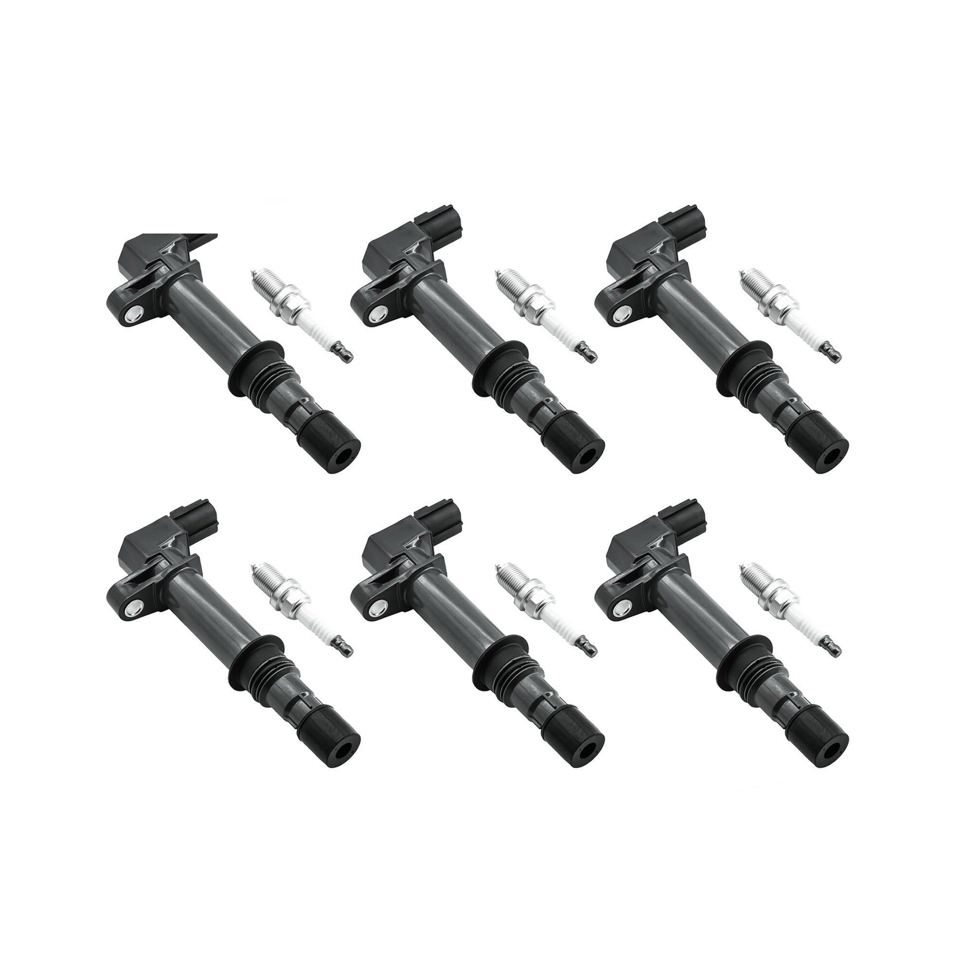 Set of 6 Ignition Coil Pack UF270 and Iridium Spark Plug Compatible with Chrysler 2007 SUV Aspen with Engine V8 4.7L