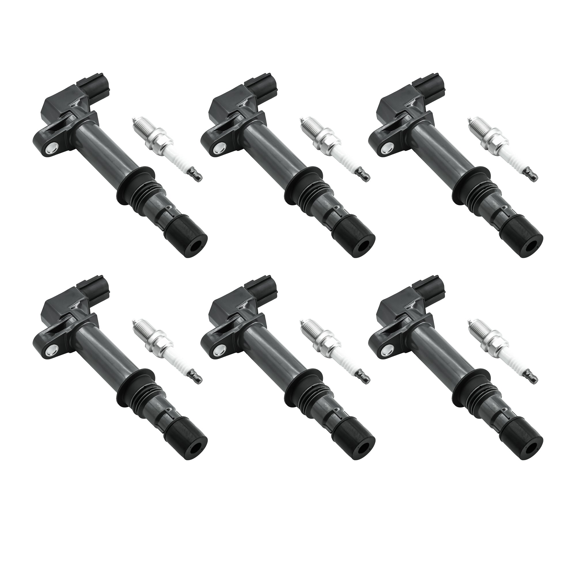 Set of 6 lgnition Coil Pack UF270 and lridium Spark Plug Compatible with Mitsubishi 2006-2009 Truck Raider with V6 3.7L