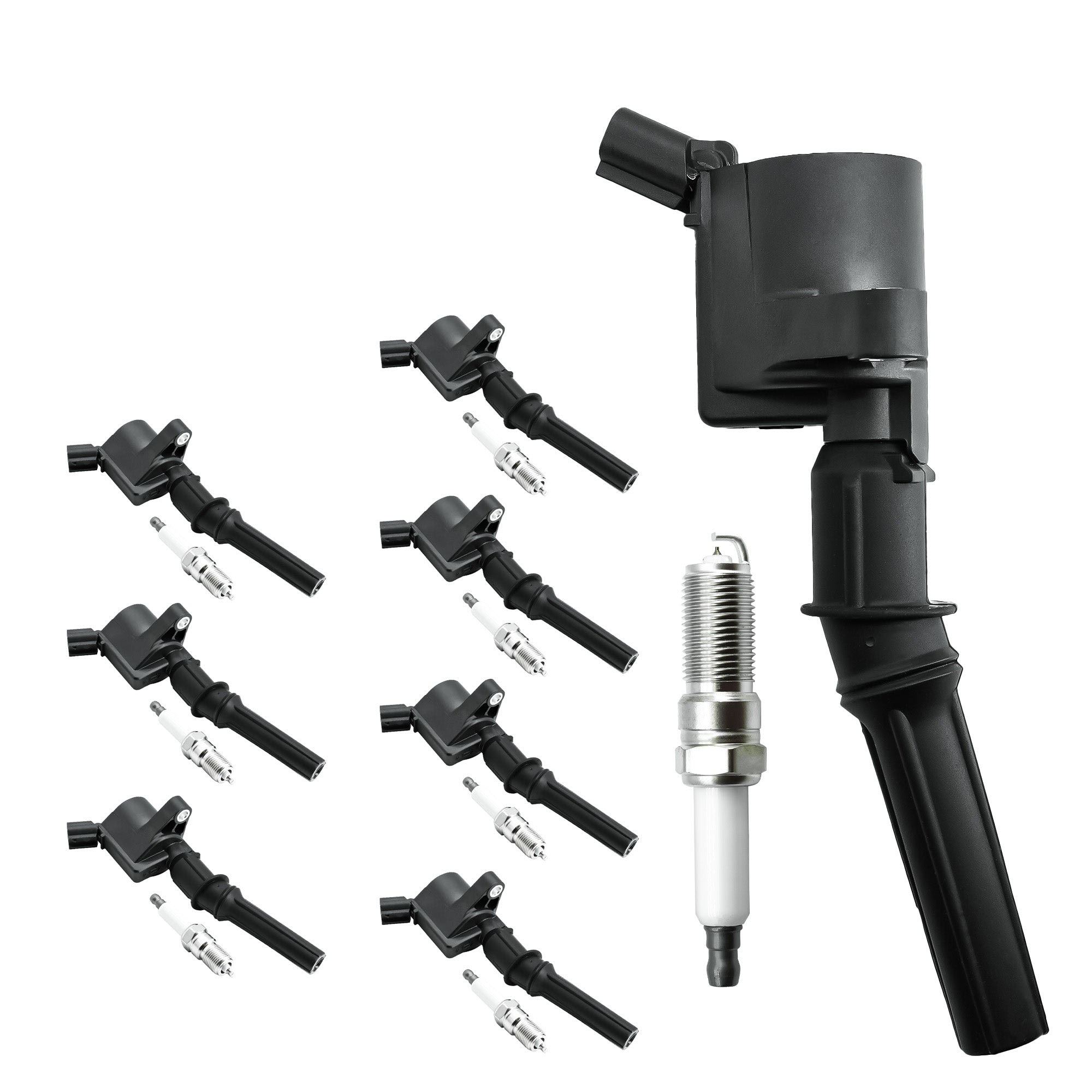 Set of 8 Ignition Coil Pack Iridium Spark Plug Pack DG508 For Ford Lincoln Mercury F150 F250 F350 E150 E250 Expedition Mustang Lincoln 4.6L 5.4L