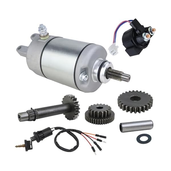 Starter for Honda FourTrax TRX300 TRX300FW 1988-2000, 31200-HA0-774 & 31200-HA0-773 with Starter Gear, Solenoid Relay & Ignition Switch w/Key