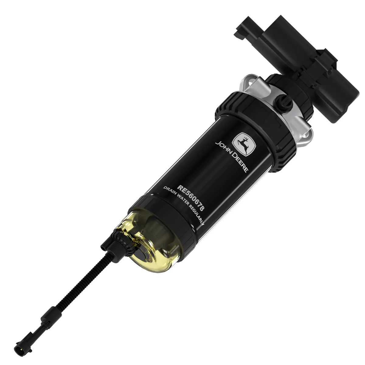 24V Fuel Filter Assembly With Sensor RE560678 for John Deere Excavator 210GLC Loader 524K 544K Dozer 750P 750L 700K