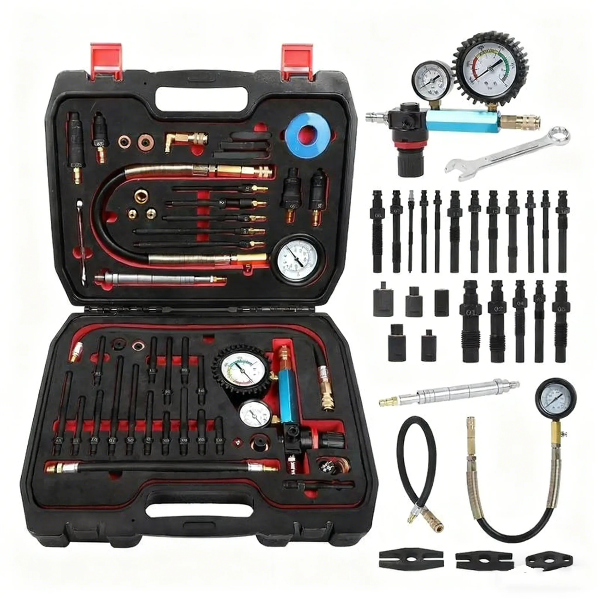 46 Pieces Compression and Leakage Test Kit for HDi TDCi Pumpe Duse Engine