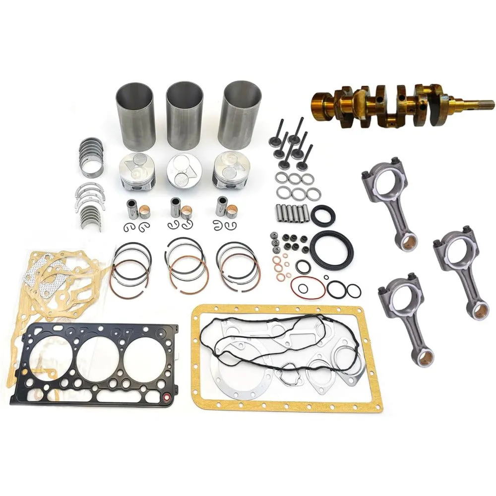 D902 Overhaul Rebuild Kit + 3PCS Connecting Rod + Crankshaft Compatible with Kubota D902 Engine