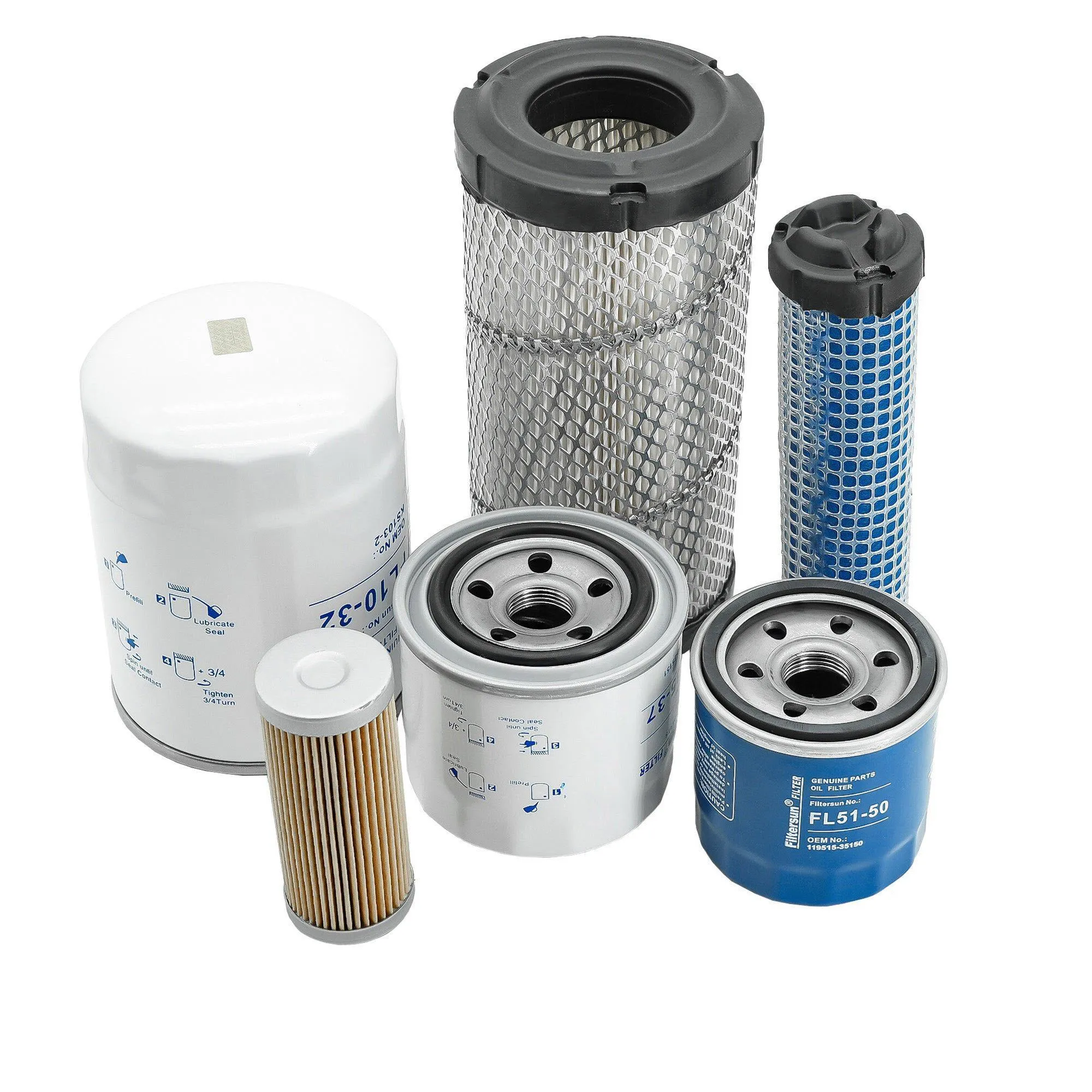 Filter Kit 11930535150 40358122 40049450 40195621 40220109 Compatible with LS Tractor MT125