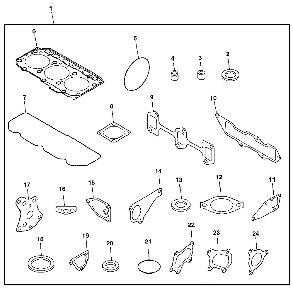 Gasket Kit MIA880916 for John Deere 2036R 3036E 3038E 3038R 3520 3720 4105 7400 7400A 7500 7500A 8000 8000A