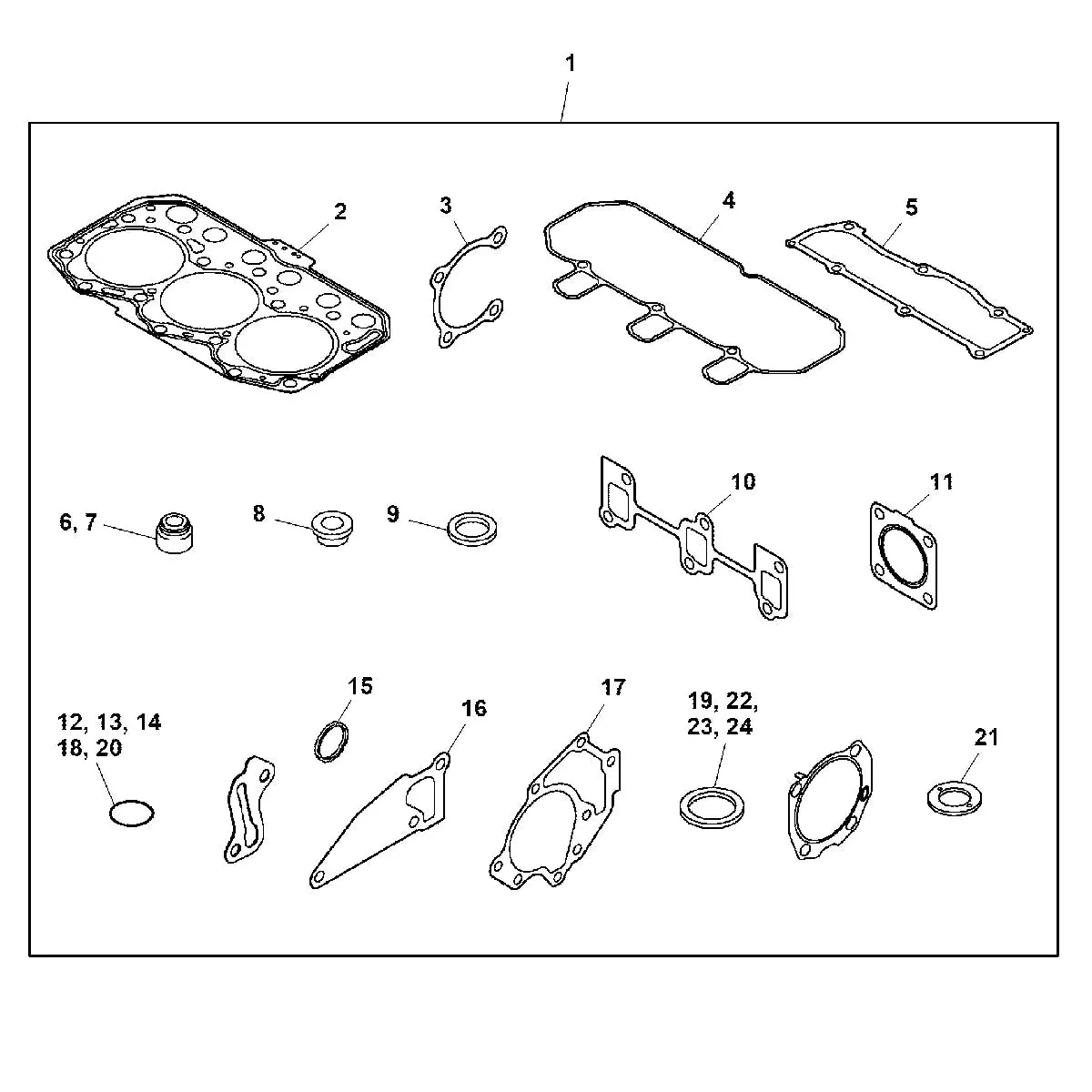 Gasket Kit MIA883637 for John Deere Tractor 1023E X758 X750 X754