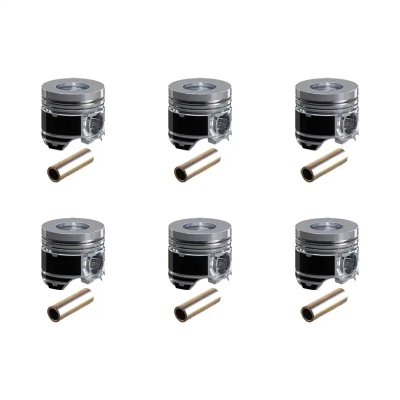 6 Pcs Piston with Piston Pin for Komatsu S6D108 S6D108-1 Engine PC300-5 PC300-6 Excavator