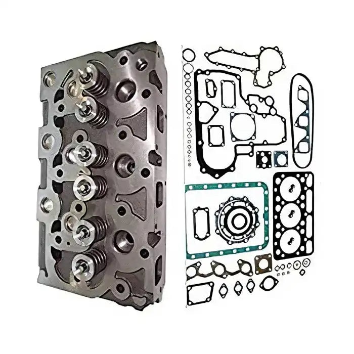 Complete Cylinder Head With Valves + Full Gasket Kit for Kubota D1402 Engine
