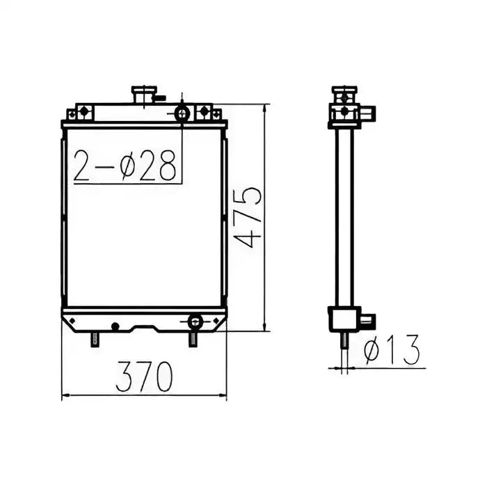 Engine Water Tank Radiator Core Assembly 4475870 for Hitachi Excavator ZX75UR ZX75URT ZX75US-A ZX75UST ZX85US-HCME