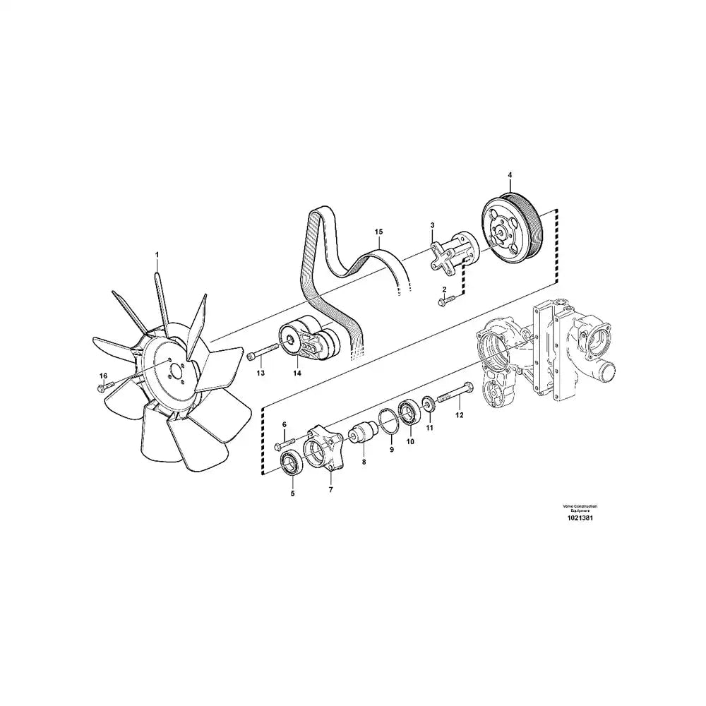 Fan Support VOE20450754 for Volvo Excavator EC135B EC140B EC160B EC180B EC200B EC250D EC290B EC300D ECR145C ECR235C