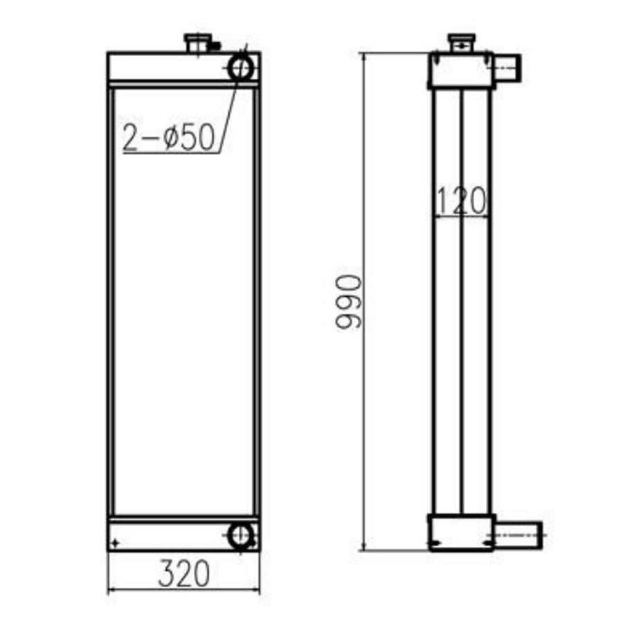 Water Tank Engine Radiator Core ASS'Y For JCB Excavator JS225 JS235 JS240LC
