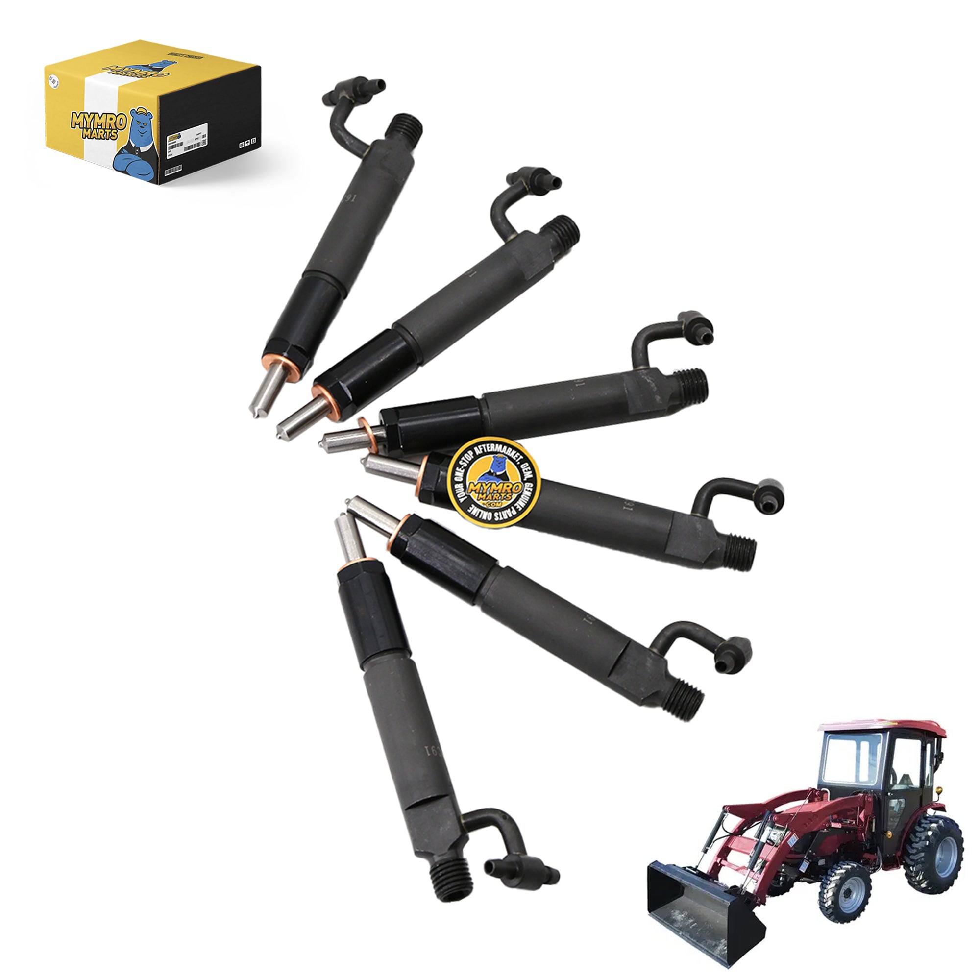 6PCS Fuel Injector 675967C91 for Case IH Farmall 966 1066 1086 1466 1486 1566 1586