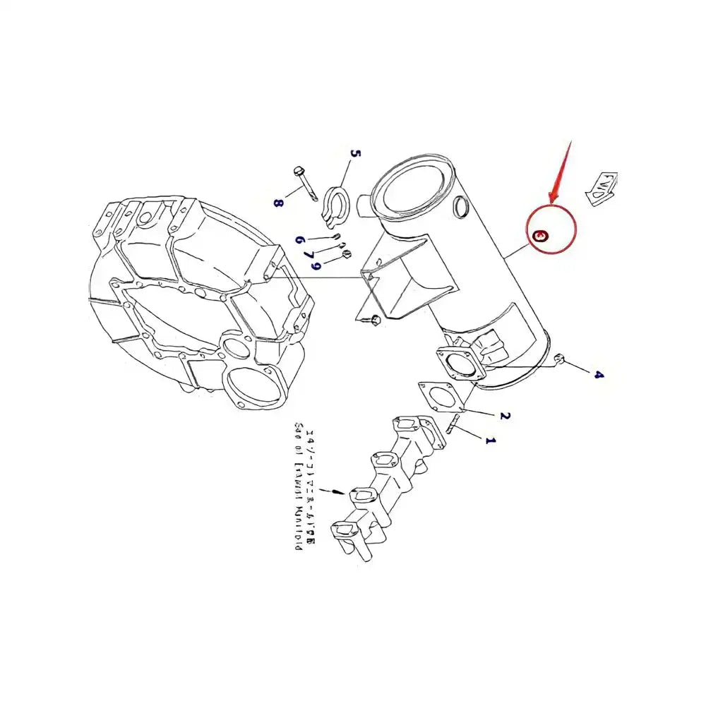 Muffler YM129612-13670 for Komatsu 4D88E Engine PC58UU-3 Excavator