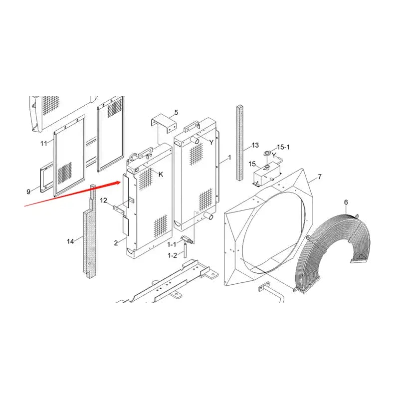 Oil Cooler 11QA-40212 for Hyundai Excavator R360LC-9