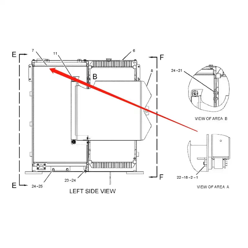 Oil Cooler 2459360 for Caterpillar CAT E330D Excavator