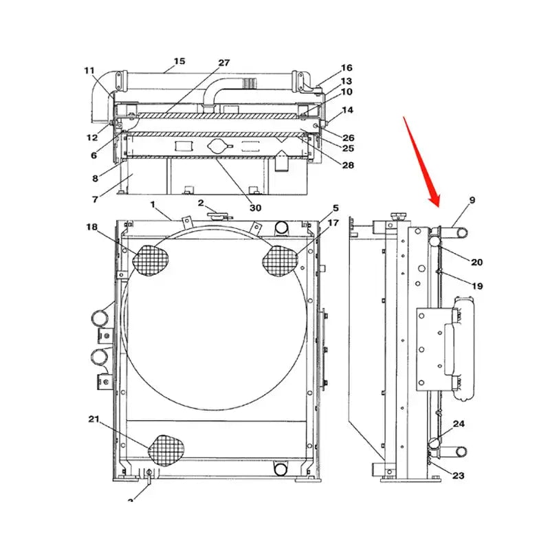 Oil Cooler LN00068 for CASE CX210 CX210LR Crawler Excavator