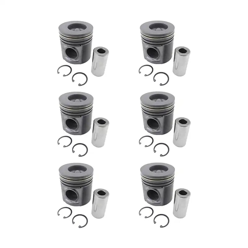 Piston Kit 34494-10011 34394-20011 For Mitsubishi S6K S6KT Caterpillar Excavator E320 E320C 6 units 1 set