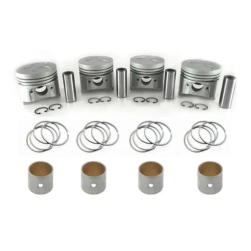 4 PCS Piston Kit STD 76mm for Kubota V1405 Engine with Piston ring