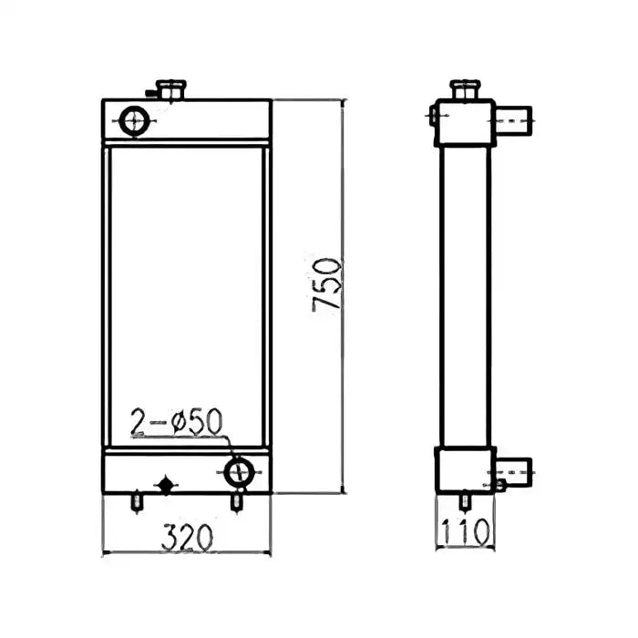 Water Tank Engine Radiator 3077640 3077639 for Caterpillar CAT Excavator E307D