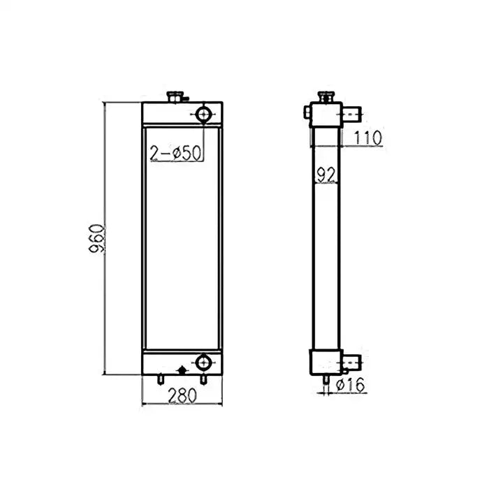 Water Tank Engine Radiator 3263865 for Caterpillar CAT Excavator E312D Old