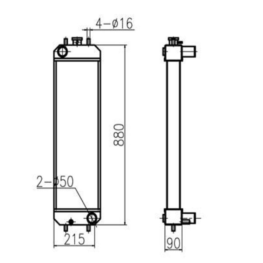 Water Tank Engine Radiator ASSY for Case Excavator CX75