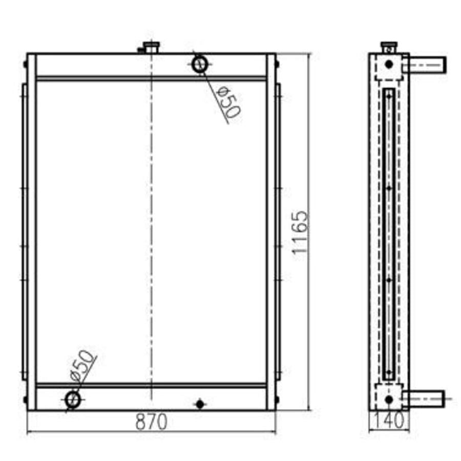 Water Tank Engine Radiator Core ASSY for Daewoo Excavator DH258-5