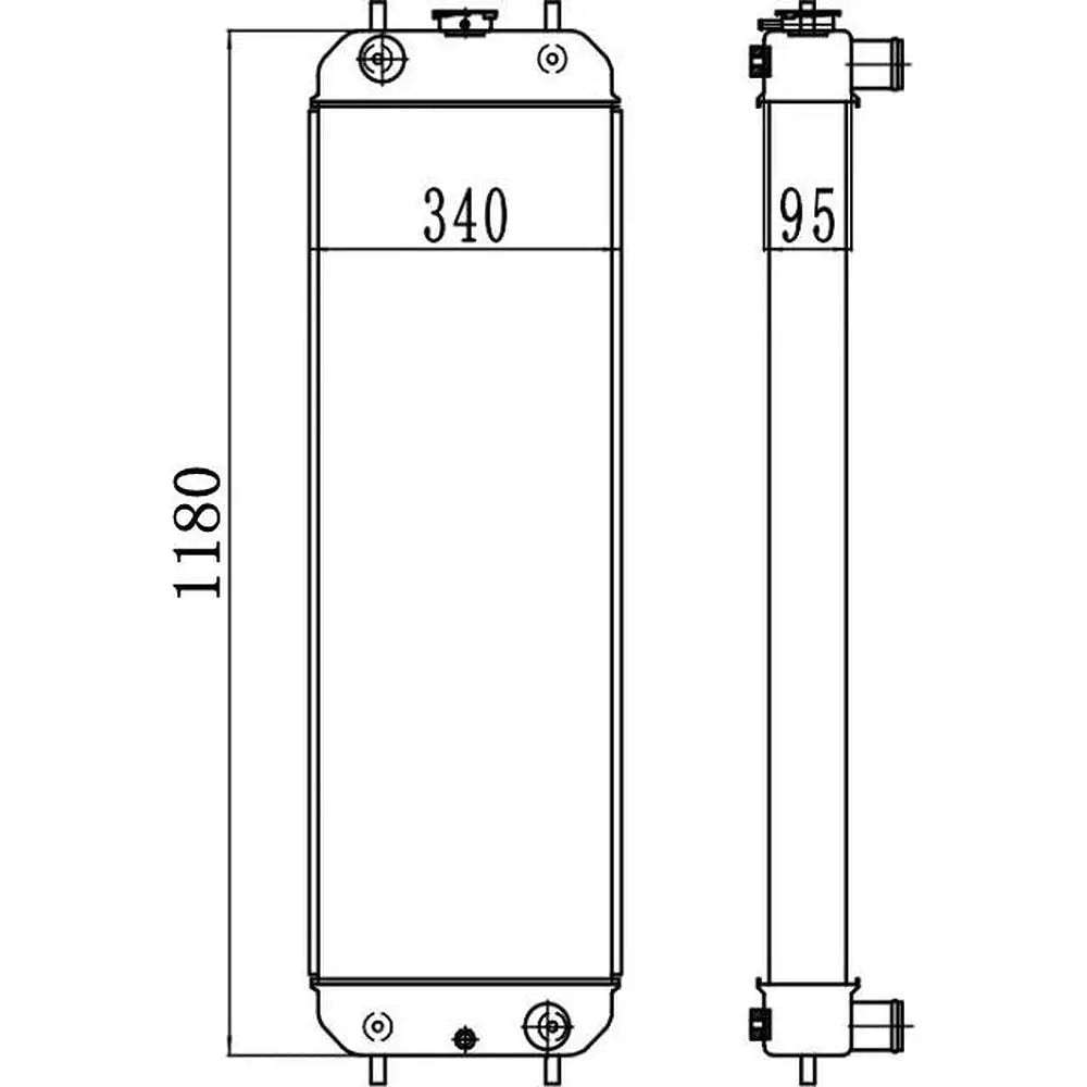 Water Tank Engine Radiator XB00002521 for Hitachi Excavator ZAX240-5G