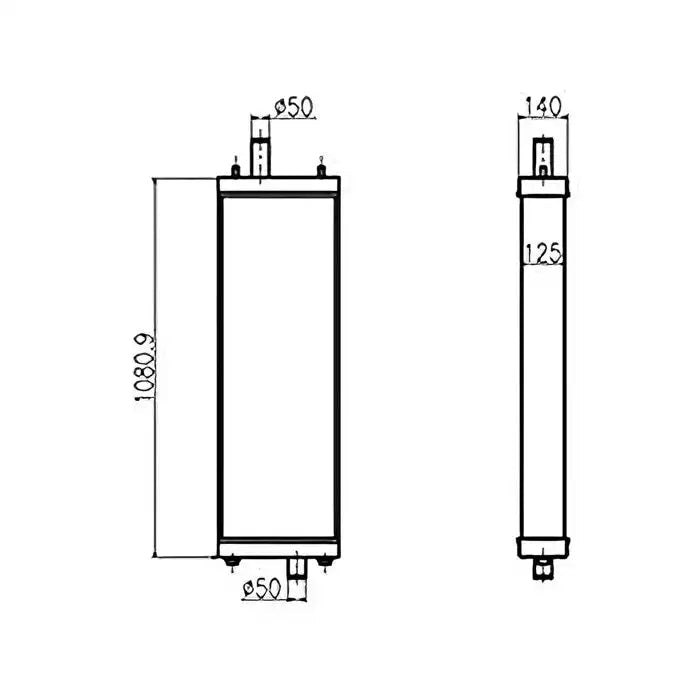 Water Tank Engine Radiator 154-03-75914 for Komatsu D85PX-15E0 Bulldozers