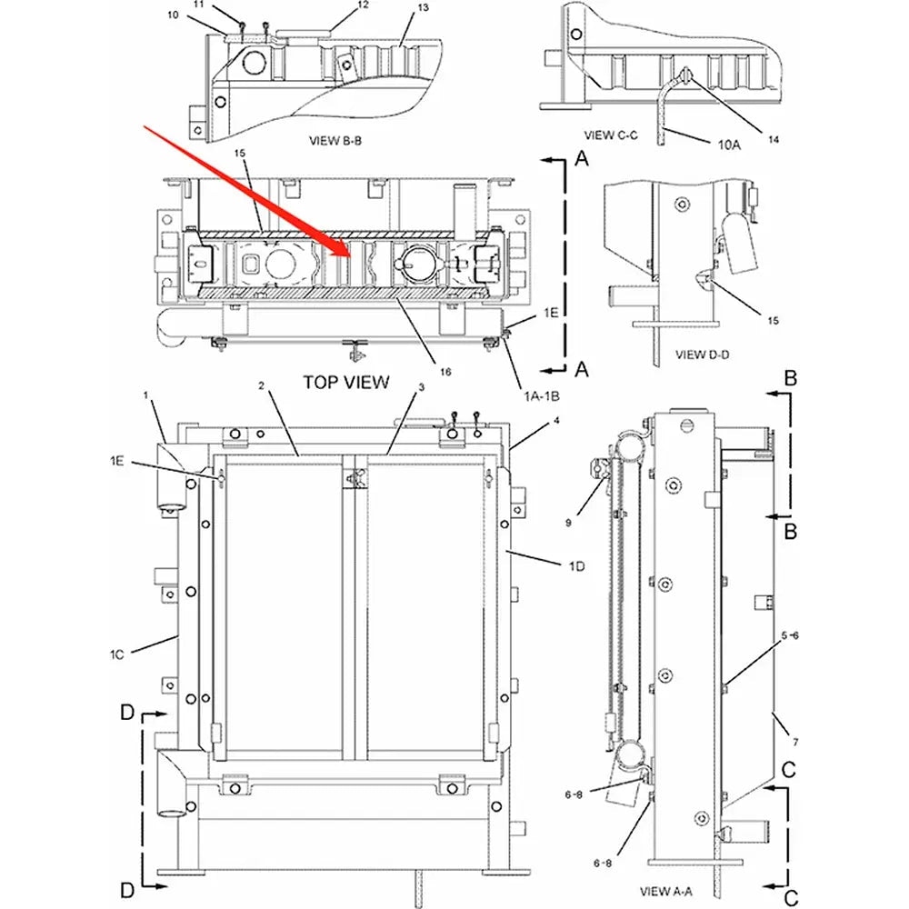 Water Tank Engine Radiator 2013770 for Caterpillar CAT Excavator E308C