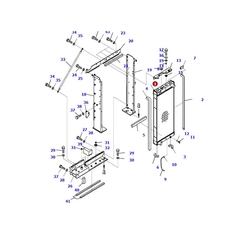 Water Tank Engine Radiator 207-03-41111 for Komatsu Excavator PC360-10 PC390-10