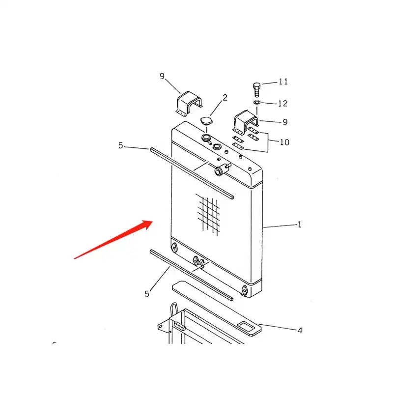 Water Tank Engine Radiator 421-03-11711 for Komatsu WA470-1 Wheel Loader