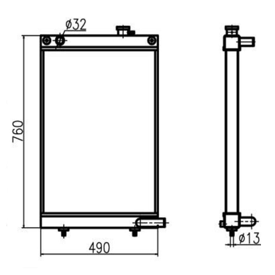Water Tank Engine Radiator ASSY for Doosan Excavator DX80GOLD