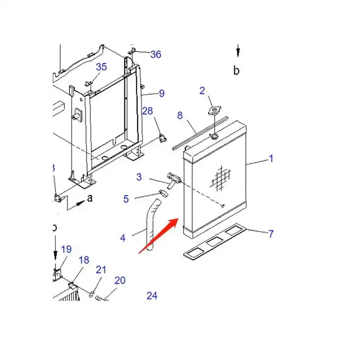 Water Tank Engine Radiator Core ASSY 203-03-65610 for Komatsu Excavator PC100-6 PC120-6Z PC130-6