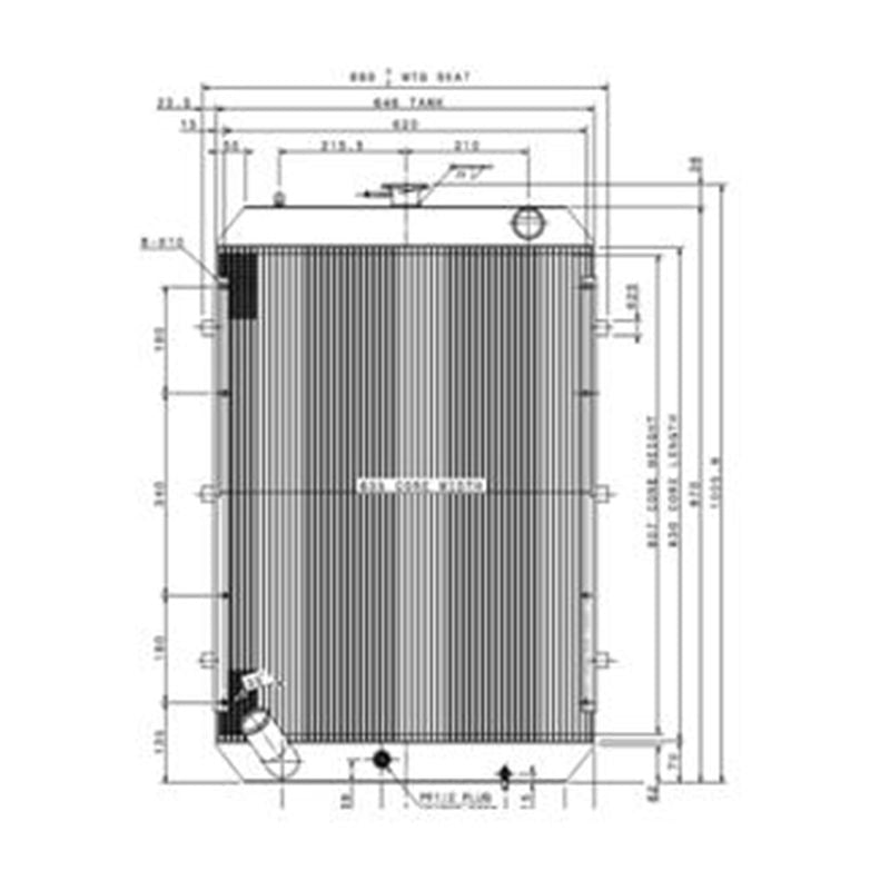 Water Tank Engine Radiator for Hyundai Excavator R1400W-7
