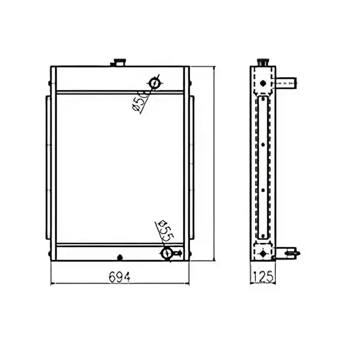 Water Tank Engine Radiator for Hyundai Excavator R200-3
