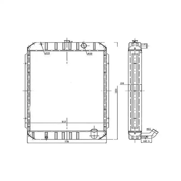 Water Tank Engine Radiator for Hyundai Excavator R210W-5