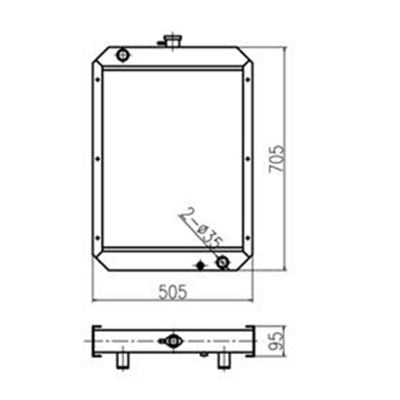 Water Tank Engine Radiator for Hyundai Excavator R60-5
