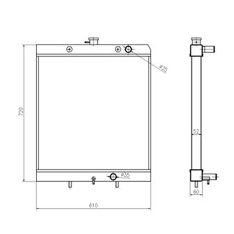Water Tank Engine Radiator for Hyundai Excavator R80-7