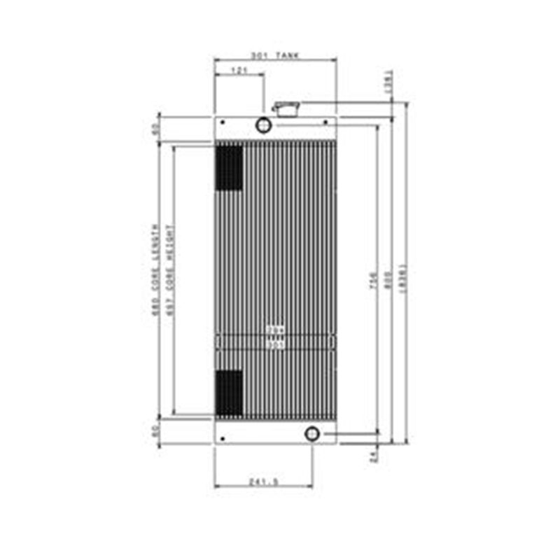 Water Tank Engine Radiator for Hyundai Excavator RX75-V