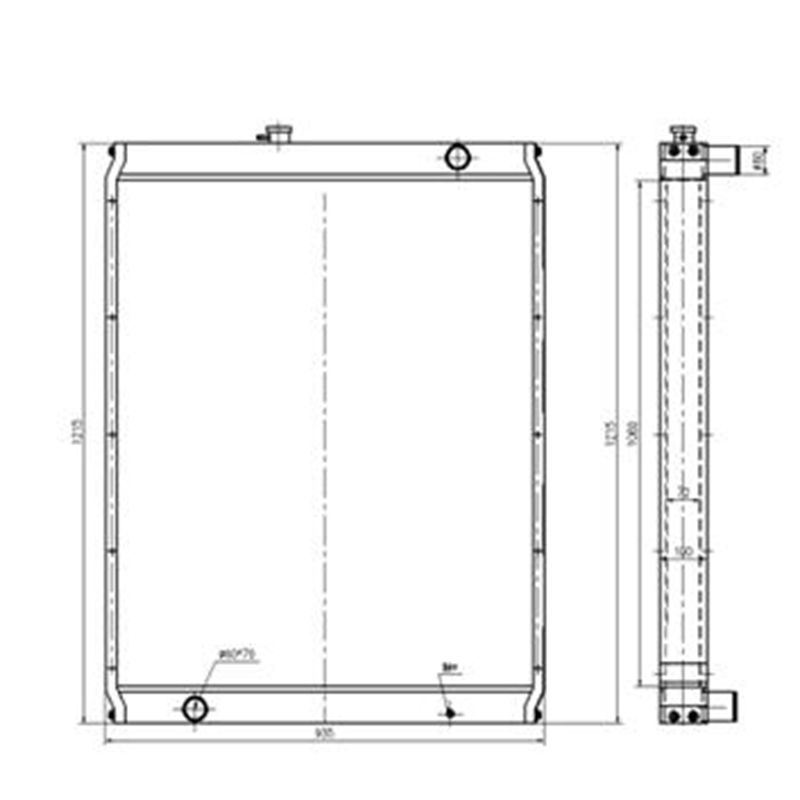 Water Tank Engine Radiator for KATO Excavator HD1430